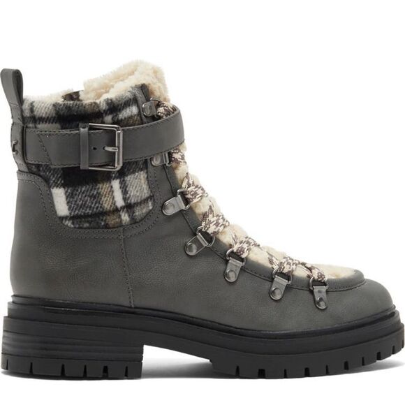 BNIB Sam Edelman Gray Faux Shearling Boot Sz 9.5 - Picture 2 of 7